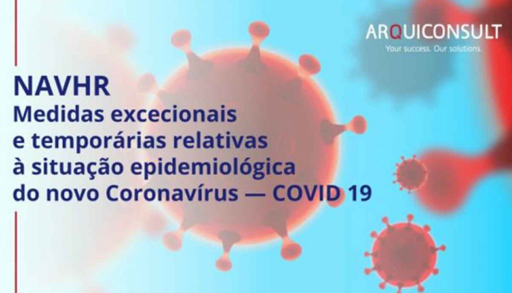 NAVHR MEDIDAS EXCECIONAIS E TEMPORÁRIAS RELATIVAS À SITUAÇÃO EPIDEMIOLÓGICA DO NOVO CORONA