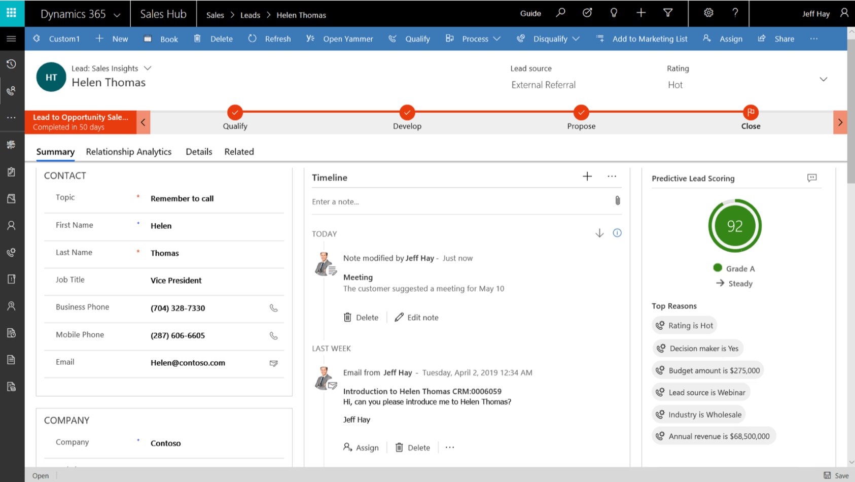 Tablet1-Sales Insights-Dynamics 365 AI