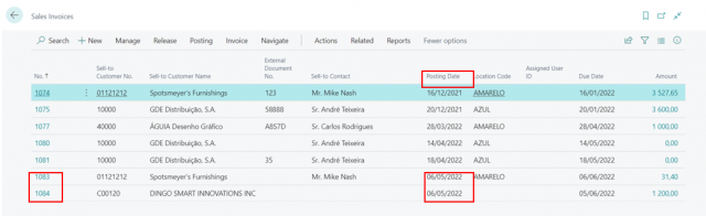 3Execution of the Create Recurring Sales Invoices routine.