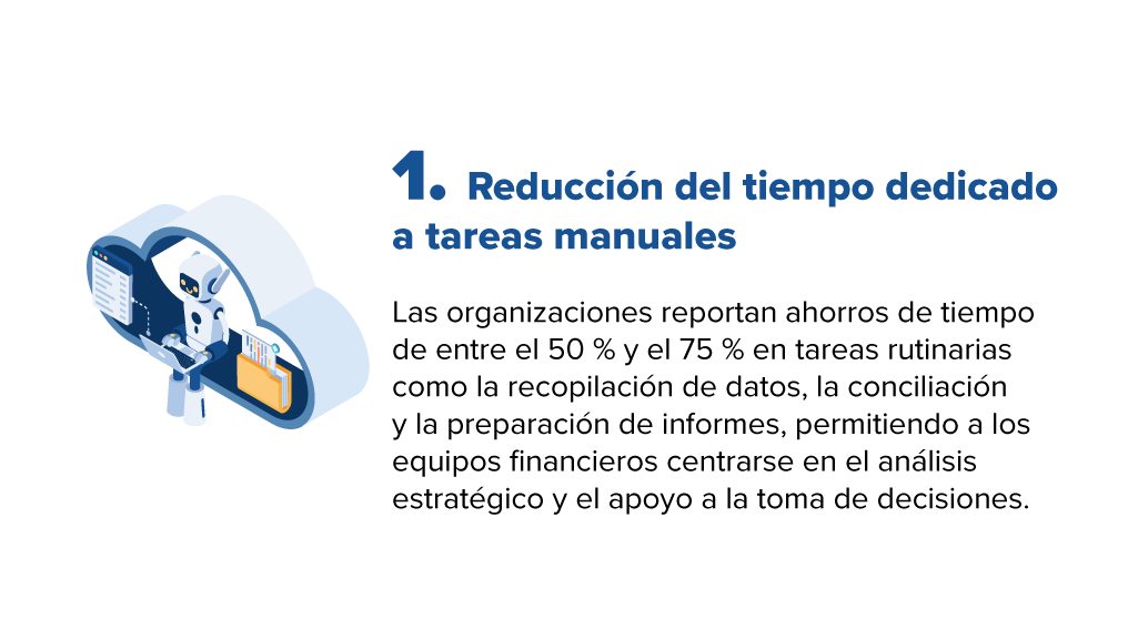 Reducción del tiempo dedicado a tareas manuales